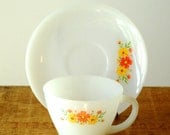 Vintage Fire King Teacup and Saucer Set - 2 Pieces