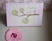 Penelope Birdy Thank You Cards- pinks, greens, browns