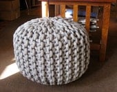 Extra large knit rope pouf