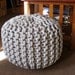 Extra large knit rope pouf