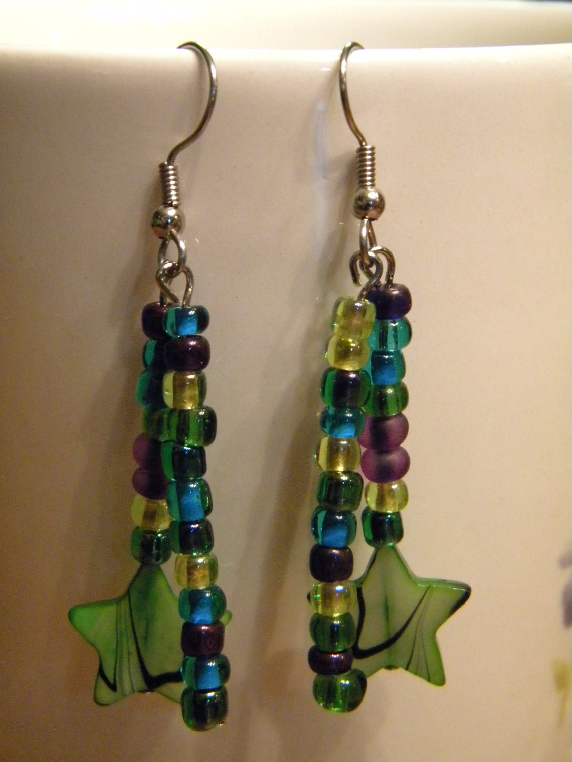 Peacock Star Earrings