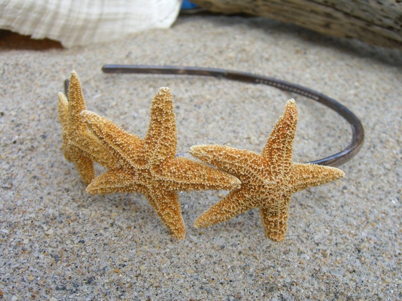 Starfish Headband-Tortoise Shell- Beach Hair, Mermaid, Beach Weddings, Bridal Headband, Summer Style, Mermaid Party