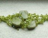 Green- Prehnite and Peridot Statment  Bracelet - SHOP CLOSING SALE- Unique gift made of Gemstones