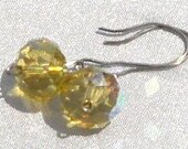 SHOP CLOSING SALE- Golden Crystal Earrings - Hypoallergenic for sensitive ears, Unique Jewelry Gift for her -Summer Fashion Wear