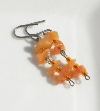 SHOP CLOSING SALE-  - Orange Aventurine Gemstone Earrings - Hypoallergenic,Summer fashion for her, Handmade and Unique Gift