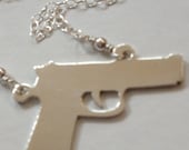 SIlver Handgun Necklace