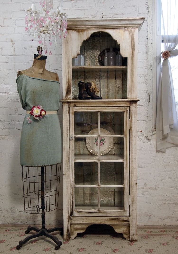 Vintage Painted Cottage Handmade Farmhouse Distressed Cabinet BC101