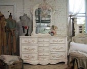 Painted Cottage Shabby Tea Stained Romance Dresser with Mirror DR14