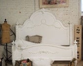 Painted Cottage Shabby White King Romance Bed Eastern or California King