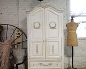 Painted Cottage Chic Shabby Tea Stained Romantic French Armoire AM236