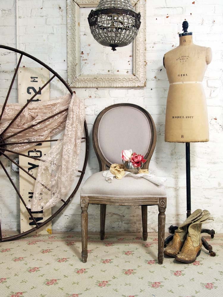Painted Cottage Chic Shabby Farmhouse Chair CH221