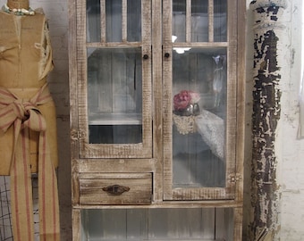 Vintage Painted Cottage Shabby Handmade Farmhouse Cabinet FH202