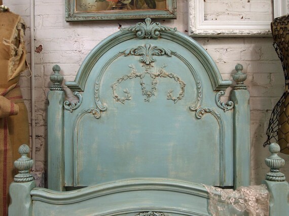 Painted Cottage Aqua Chic Romance Bed BD157