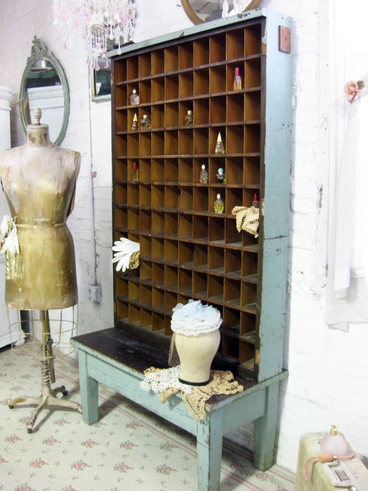 RESERVED FOR CINDY Antique Farm House One Of A Kind Post Office Mail Sorter Call Box Original Paint Finish VF103
