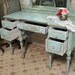 Vintage Painted Cottage Shabby Aqua Chic Vanity VAN124