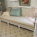 RESERVE DEVON Vintage Painted Cottage Chic Shabby White French Provincial Upholstered Louis Sofa UP105