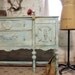 RESERVEBevPainted Cottage Chic Shabby Aqua French Server / Buffet SV265