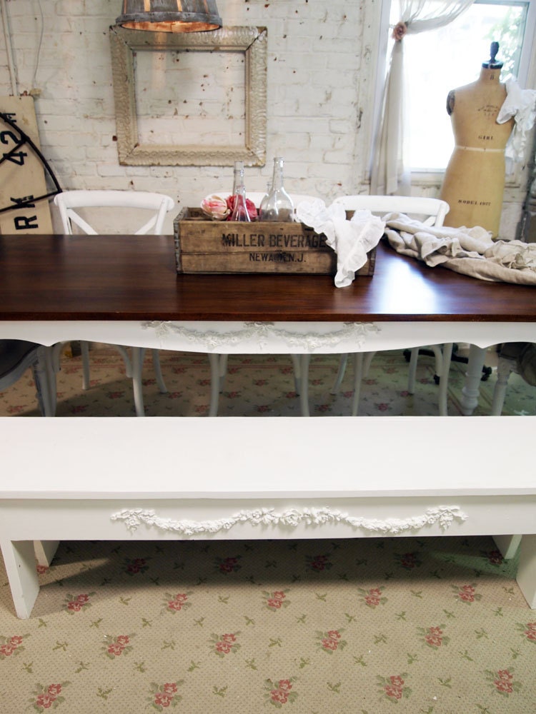 Painted Cottage Chic Shabby Romantic Farmhouse Table TBL241
