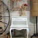Painted Cottage Chic Shabby White Romantic End Table ENT258