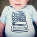 BOOBIES Calculator onesie. Baby newborn clothes. Upside down digits read BOOBIES. Funny body suit. Nerd alert.