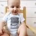 BOOBIES Calculator onesie. Baby newborn clothes. Upside down digits read BOOBIES. Funny body suit. Nerd alert.