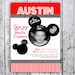 Mickey Mouse Birthday Invitation Printable Digtal Custom Mickey Mouse Invite
