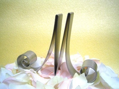 Monogram Letters - Custom Metal Cake Topper