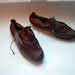 Minimalistically simple oxfords .vintage leather avant gard lace up shoes .8M and made in Italy