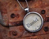 Vintage Bible Verse Pendant Necklace DANIEL