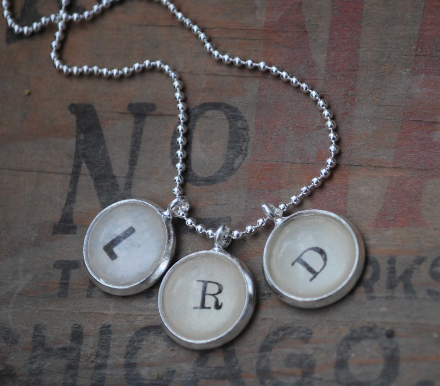 Personalized Vintage Dictionary Word Necklace Pendant- Pick Your Letters