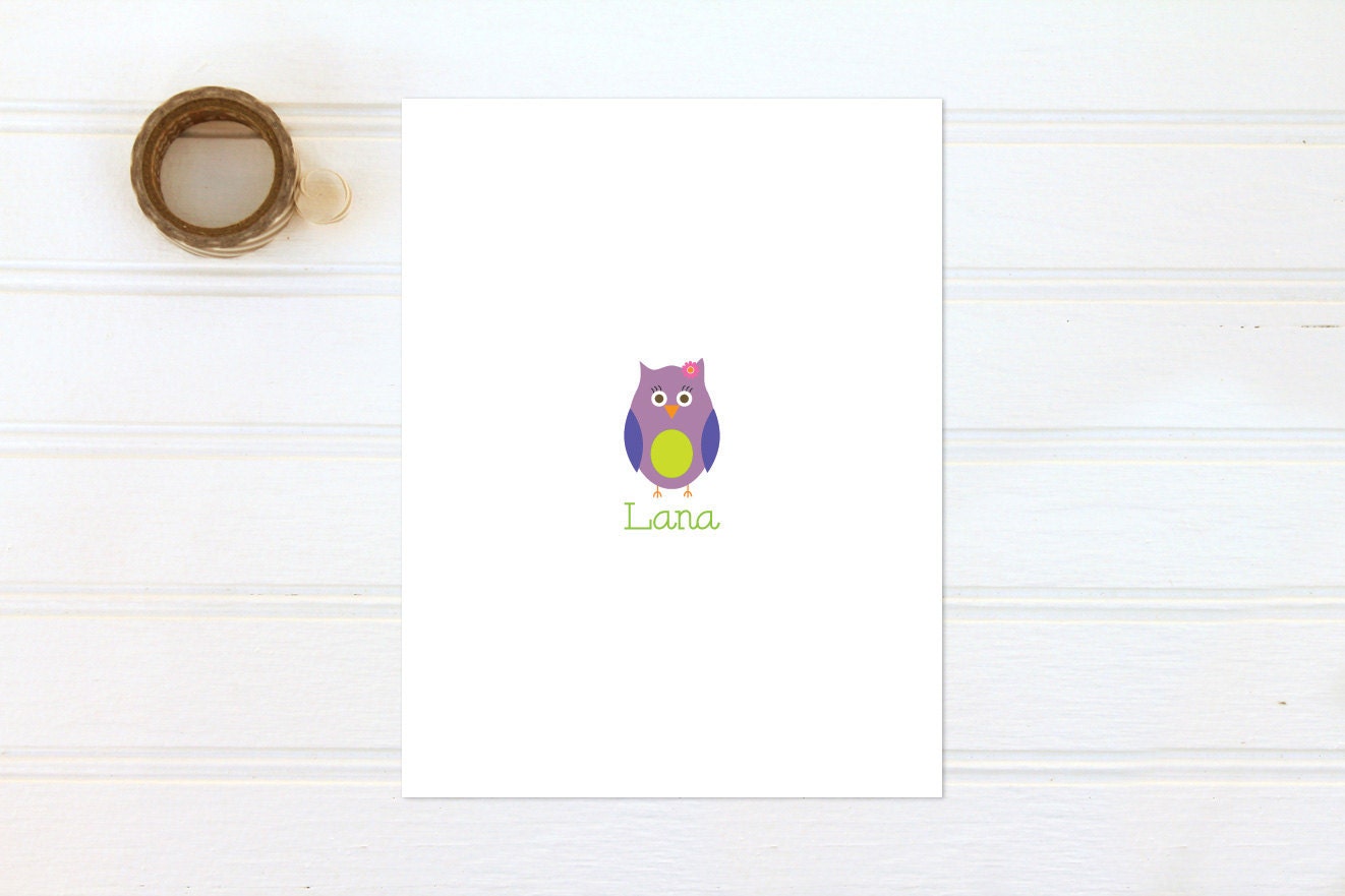 Owl Custom Stationery - Cute, Fun, and Funky Personalized Note Cards