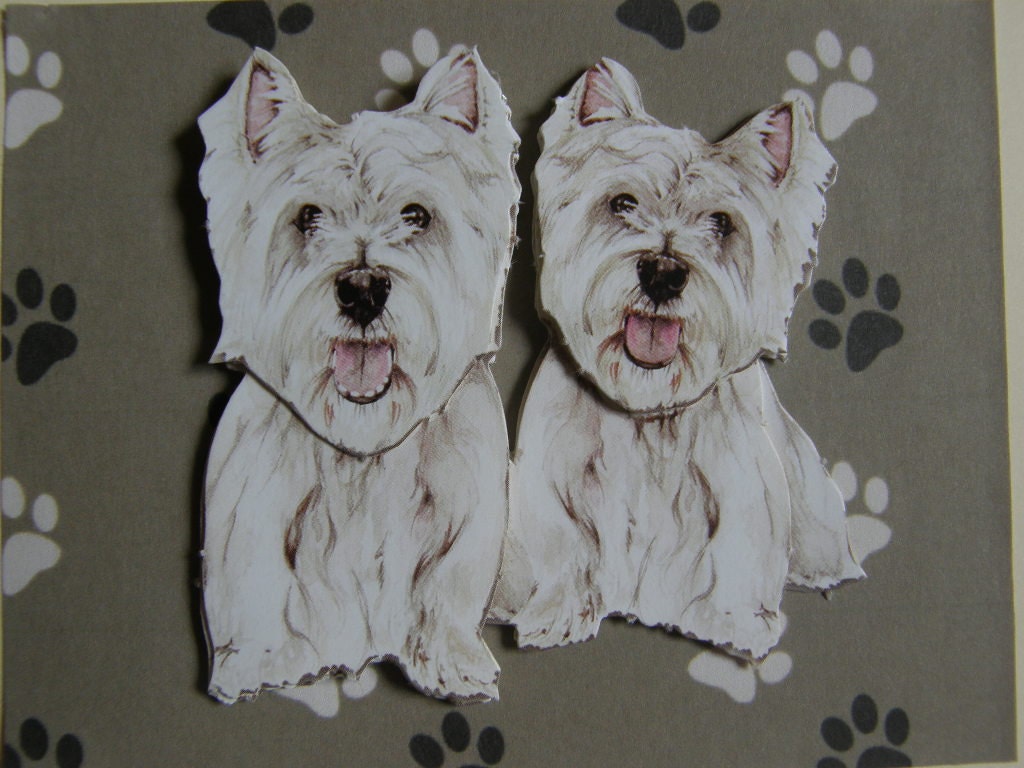 Westie greetings card West Highland Terrier greetings card decoupage card - BLANK dog card - can be personalized