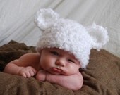 baby bear hats with ears - Set of TWO - your choice of sizes and colors