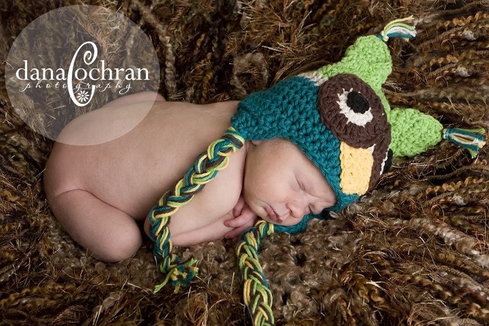 Little Hooter Earflap Owl Hat - Any Size