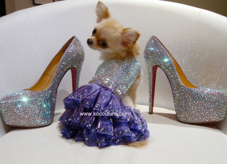 Sparkling Mystic Swarovski Crystal Couture Dog Dress