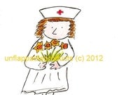 Get Well Soon Nurse Card 3 1/2 x 4 7/8