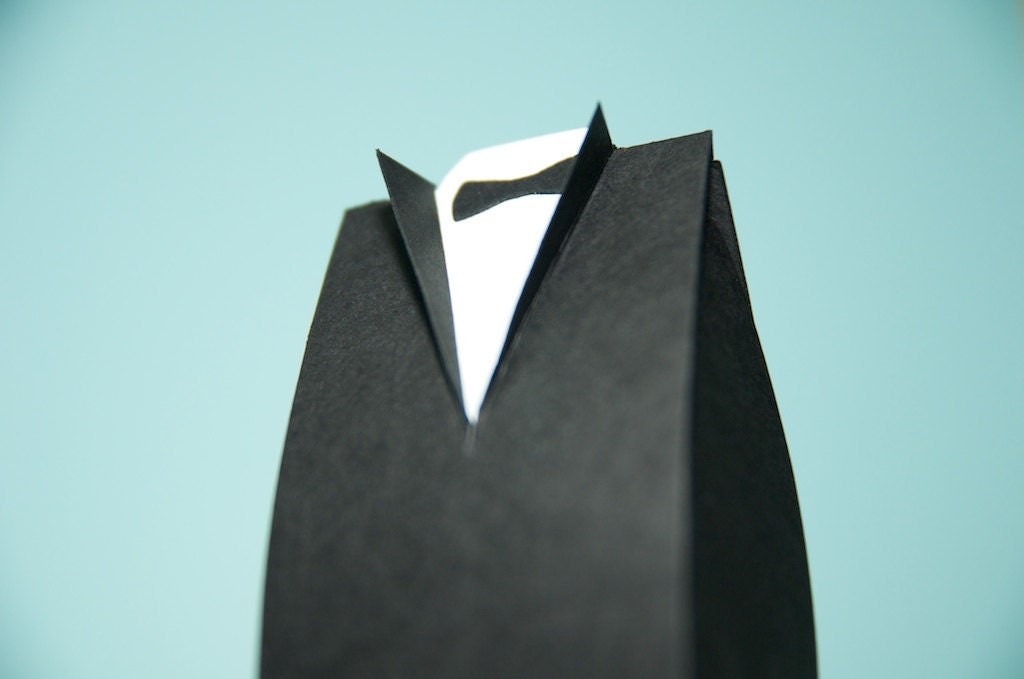 TWELVE (12) Tuxedo-Shaped Favor Boxes