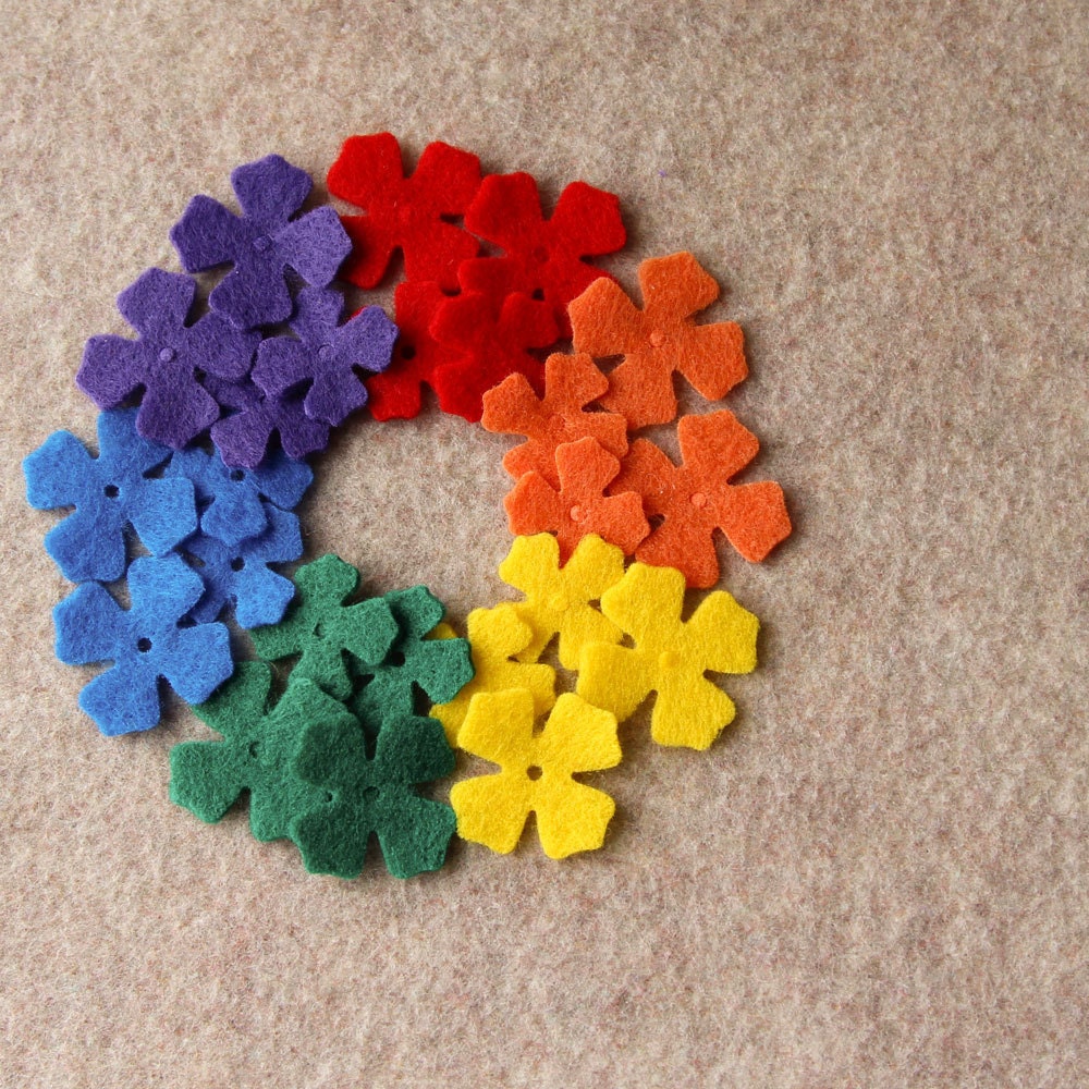 Over the Rainbow - Lilacs - 48 Die Cut Felt Flowers