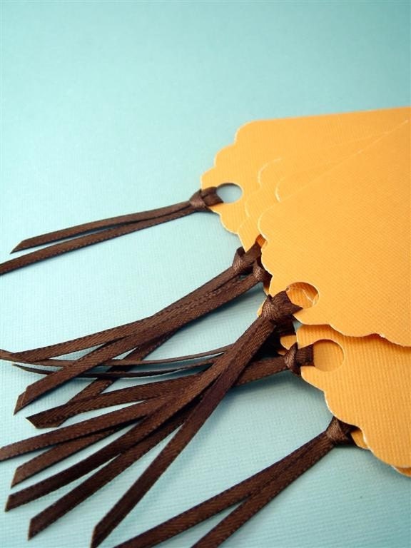Brownstone GIFT TAGS - set of 8 in orange