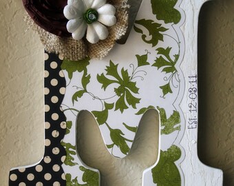 Custom Wooden Wall Letter- Wedding, Nursery, Home Decor