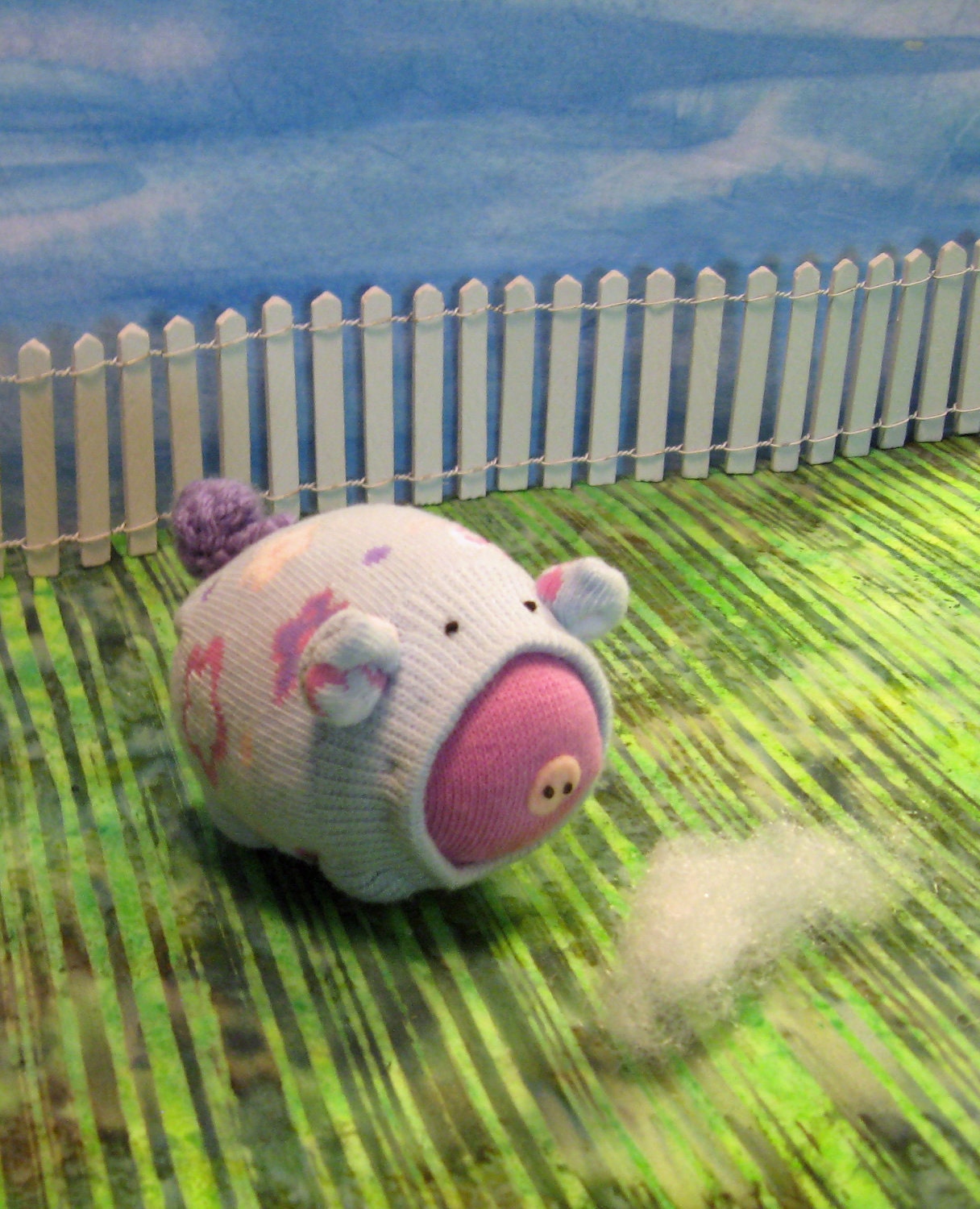 Sock Piggy likes to help in the Garden