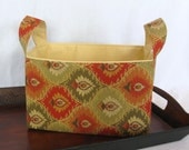 Fabric Storage Bin - Shades of Green Yellow and Red