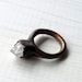 Copper Ring Herkimer Diamond Raw Quartz Crystal Ice Natural Gem Stone Patina Artisan