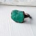 Unisex Copper Chrysoprase Ring Emerald Caribbean Green Handmade Organic Raw Modern