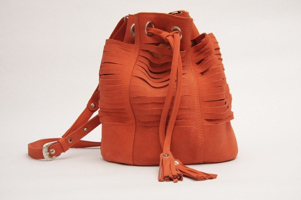 Tajos Coral Suede Leather Bag