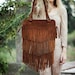 On Sale was 170 usd //Fringe Brown  Leather Bag