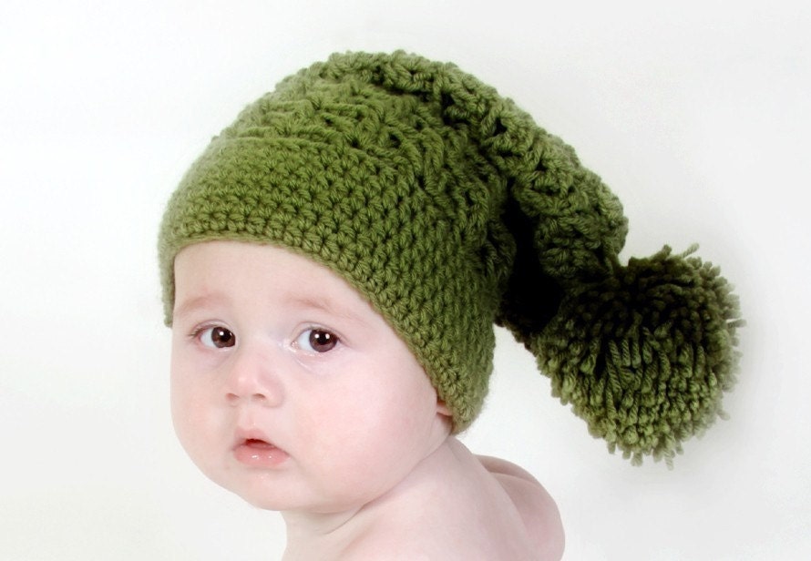 INSTANT DOWNLOAD Crochet Pattern  Slouchy Pompom Hat - Sizes 12 Months to Ladies Welcome to sell finished items