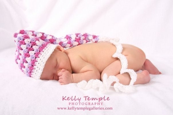 INSTANT DOWNLOAD Crochet Pattern Striped Elf Hat Sizes Newborn to 3 Years Welcome to sell all finished items