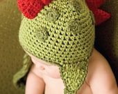 INSTANT DOWNLOAD Crochet Pattern Dinosaur Hat (5 Sizes Included Newborn to Adult)   Permission to sell all finished items