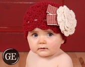 INSTANT DOWNLOAD Crochet Pattern Scalloped Crossed Cluster Beanie with Rose- 5 Sizes Newborn to Womens Welcome to sell finsihed items